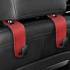 Car Seat Headrest Hook, 2PCS Vehicle Seat Back Hangers Organizer for Handbag Purse Coat, Automotive Interior Headrest Storage Hooks, Universal for SUV Automobile Truck (Red) - Image 3