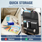 Nilight Car Seatback Organizer 2PCS Black PU Leather Universal | Foldable Tray Tablet Holder Tissue Box Removable Bucket Waterproof Storage Bag for Cars Vans SUVs MPVs Pickup Trucks - Image 7