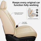 Fit for Tacoma Seat Covers Compatible with Toyota Tacoma 3rd gen 2016-2023 - Waterproof Breathable Leather Automotive Seat Cushions Protector,Airbag Compatible,Full Set 5 Seats(Beige) - Image 6