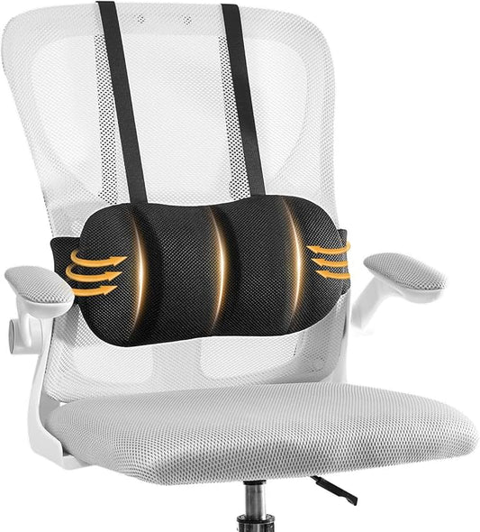 Lumbar Support Pillow for Office Chair & Car,Back Support for Office Chair,Adjustable Straps Securely Fixed Seat (Black) by Unknown