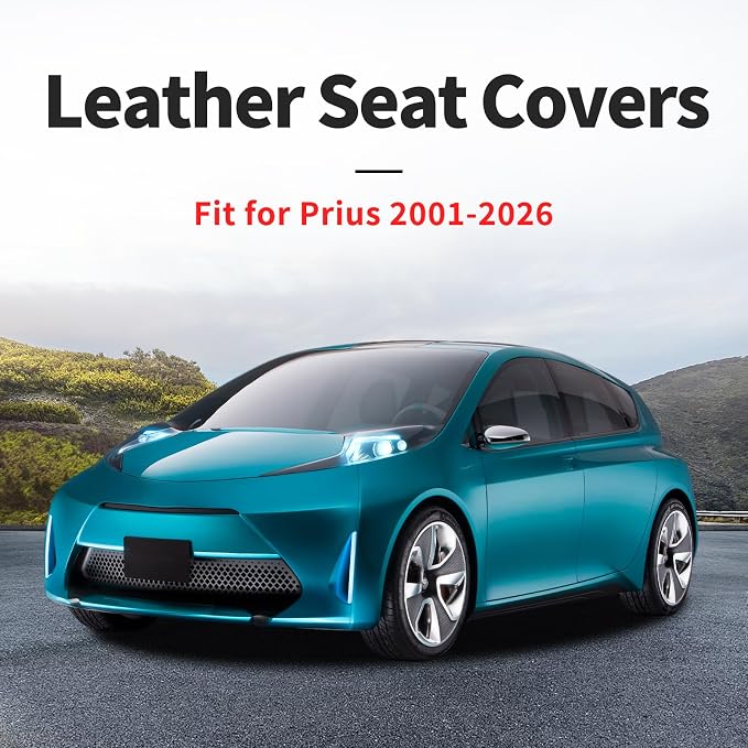 Fit for Prius Car Seat Covers Compatible with Toyota Prius 2001-2026 - Waterproof Breathable Leather Automotive Seat Cushions Protector,Airbag Compatible,Only 2 Front seat Covers(Redline) - Image 4