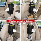 Witaxima Multifunction Leather Car Tissue Holder with Headrest Hook 1 Pack | Car Small Trash Can & Seat Back Organizer PU Leather kleenex holder for 120-150 Tissues Keep Car Tidy, Black - Image 8
