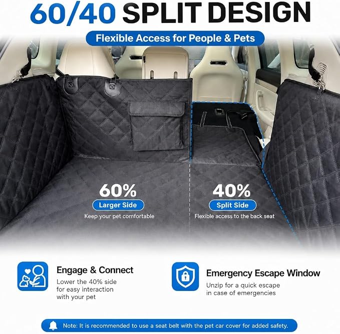RYNVALE SUV Cargo Liner for Dogs, Full Coverage with Cushioned Sides | Heavy-Duty 900D Oxford, Heavy-Duty Straps & Zinc Alloy Buckle, 17.7" Side Flaps & 20" Bumper Flap, Waterproof Non-Slip, XL - Image 8