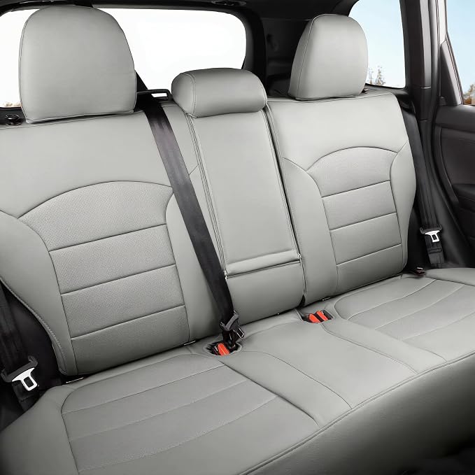 Custom Seat Covers for 2026 Subaru Forester,Rear w/No Armrest,Faux Leather | Full Set Suv Seat Cushion,Easy Installation,Factory Look,Waterproof Car Seat Protector (Grey) - Image 3