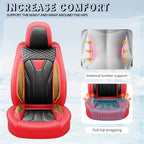 Fit Avalon Premium Leather Car Seat Covers for Toyota Avalon 2001-2021 2022 - Waterproof，Breathable，All-Weather Seat Cushion Protecto & Airbag Compatible, 2 Front Seat Red&Black - Image 7