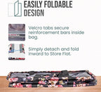Extra Large Utility Tote Bag, Oversized Collapsible Reusable Wire Frame Rectangular Canvas Basket With Two Exterior Pockets For Beach, Pool, Laundry, Car Trunk, Storage - Rose - Image 5