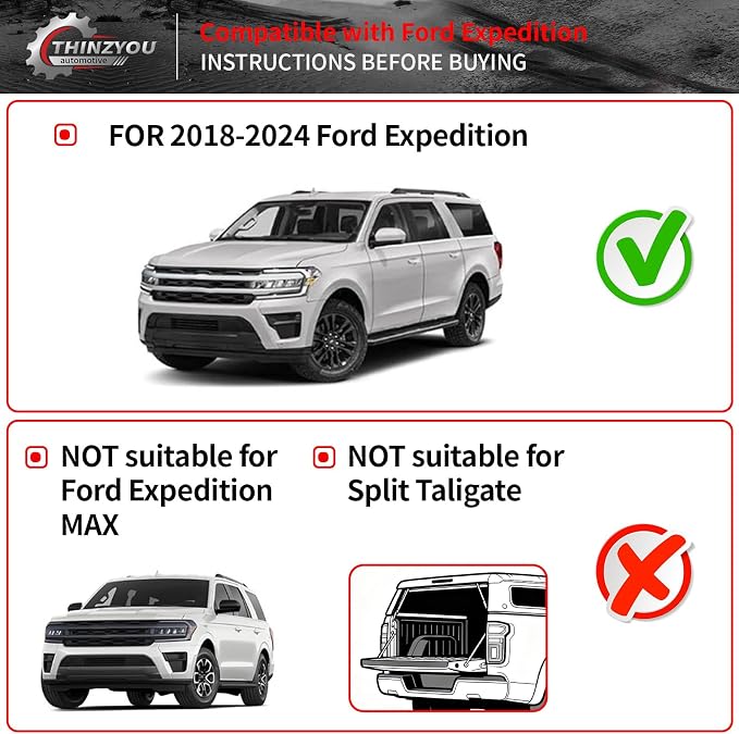 Floor Mats for 2018-2024 Ford Expedition (Not for Max Models) | Trunk Mat Cargo Mat Cargo Liner TPE All Weather 2023 Expedition 7 Seats Accessories - Image 5