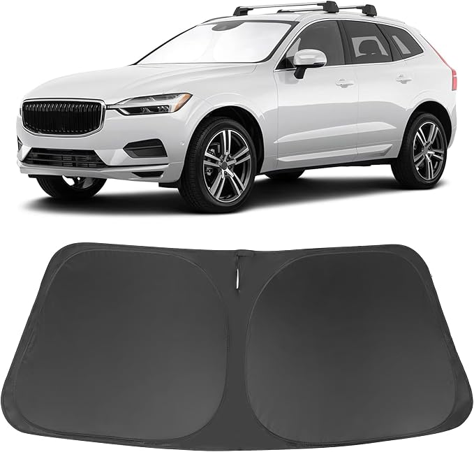 Windshield Sun Shade for 2018-2025 2026 Volvo XC60 Accessories | Full covered for windshield, Foldable & Durable, Block UV Rays, Reduce Heat, Easy to install, Keep Car Cooler by LHFLIVE