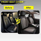 Front Seat Covers for Infiniti QX50 2018-2026 2027 Faux Leather | Waterproof Breathable Scratch Resistant 360° Wrap Airbag Compatible Easy Clean（2 Seats,Black & Grey) - Image 4