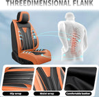 Fit Titan Car Seat Covers Premium Leather for Nissan Titan 2009-2023 2024. Waterproof， Breathable, Scratch-Resistant & All-Weather Seat Cushion Protector（Full Set,Orange&Black - Image 7