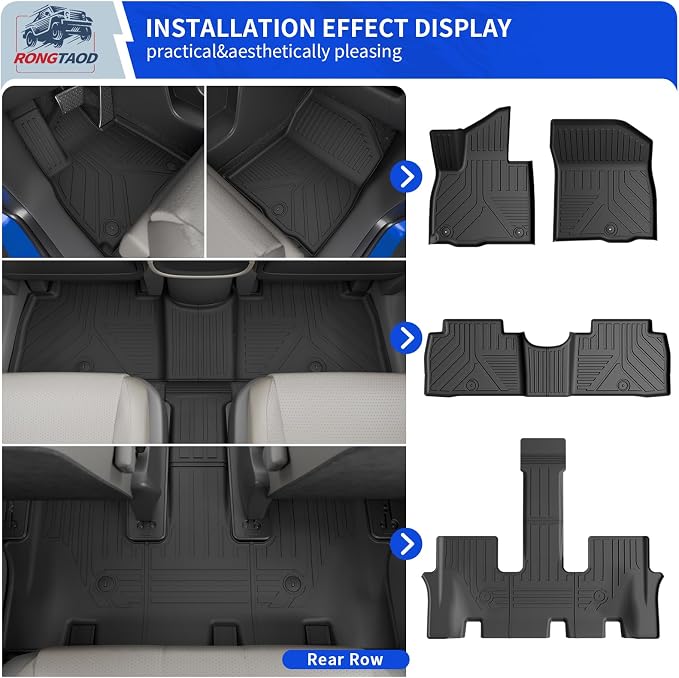 Rongtaod Floor Mats Set 5pcs for 2026 Hyundai Palisade Gas 7 Seats | Cargo Mat Trunk Mat Cargo Liner TPE All Weather Back Seat Protector Palisade Accessories - Image 2