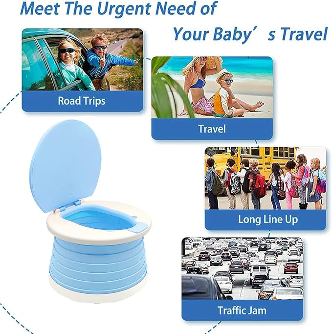 SunnySmile,Travel Potty,Car Potty for Toddler,Portable Toilet for Kids | Portable Toilet for Kids with 45 Liners,for Toddler Travel, Camping, Foldable, Indoor/Outdoor Use - Image 4