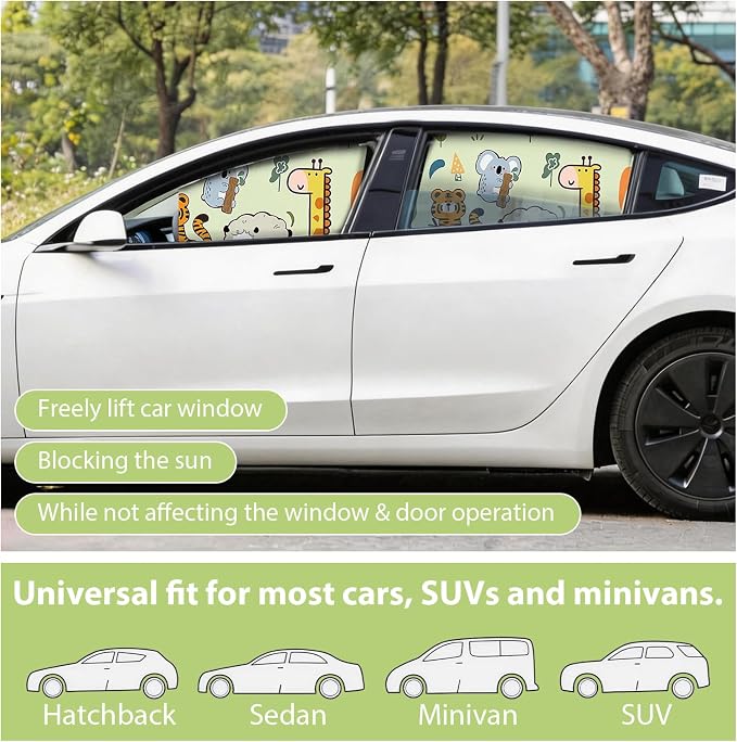 New 4 Pcs Car Side Window Shades,Baby Car Window Covers,Privacy Curtains,Block Light, Insulate Against Heat, and Shield Against Ultraviolet Rays,Easy Installation for Any Household Vehicle - Image 6