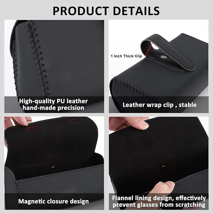 Accmor Sunglasses Holder for Car Sun Visor, Auto Eyeglasses Protective Storage Case, Vehicle Visor Accessories Organizer Box - Image 3