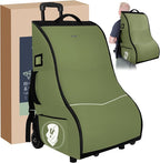 Rolling Car Seat Travel Bag with Wheels – Car Seat Backpack Transport Case for Airplane Travel, Fits Convertible & Booster Seats, Protective Storage Cover, (Green) by Wurzfolk