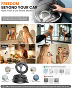 Vacuum Car Phone Holder for MagSafe, No-Glue Suction Cup Mount with Dashboard Pad, Reinforced Zinc Alloy Hinge, 360° Rotatable Foldable Cell Phone Holder for iPhone 17 16 15 14 13 12 Series - Image 2