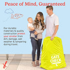 J.L. Childress Gate Check Bag for Single & Double Strollers, Neon Yellow | AirTag compatible Gate Check Bag keeps strollers clean, protected & easy to identify when airport gate checking - Image 5