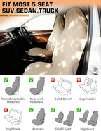 Towel Car Seat Covers for Sweat Protection, GRS Certified Recycled Microfiber Absorbent Front Seat Protector, Non-Slip Washable Universal Fit for Sedans SUV Minivans(2 Pack,Beige) - Image 5