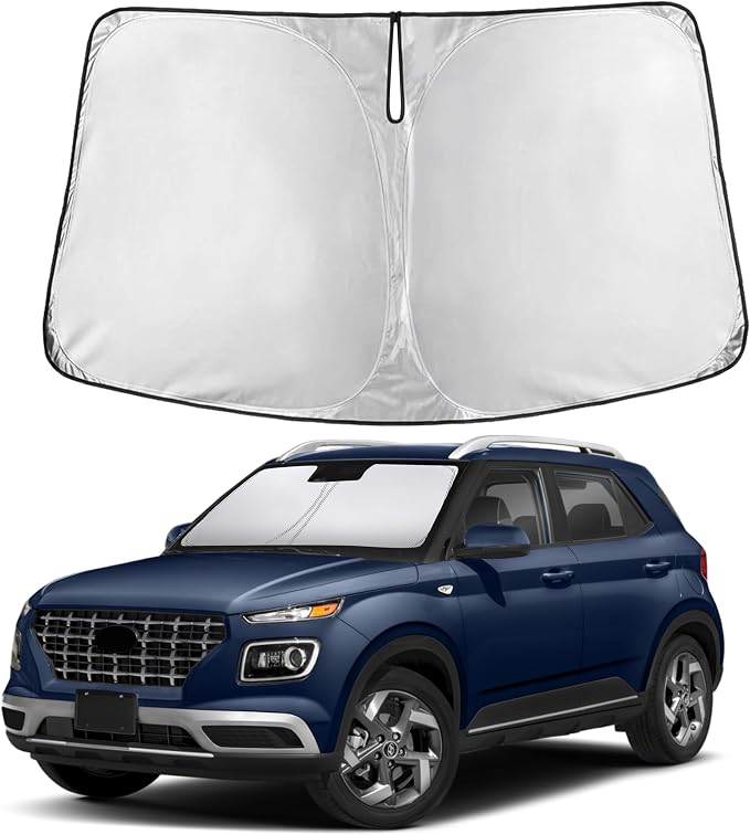 EcoNour Windshield Sunshade Compatible for Hyundai Venue 2020-2024 2025 | Sun Visor for Front Windshield & Window Sun Shade Cover, UV Heat Blocker & Protector, Car Accessories by EcoNour