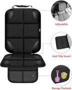 Meolsaek Car Seat Protector for Child Car Seat，Non-Slip Backing No Imprints | Durable Car Seat Mat 600D Fabric, Waterproof Car Seat Cover with Thick Pad - Image 3