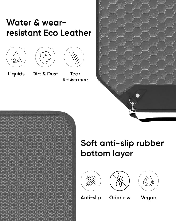Kick Mat Back Seat Protector - Car Back Seat Cover for Kids Feet - Waterproof & Sturdy Protector for Upholstery from Dirt, Mud, Scratches and Stain (Gray) - Image 5