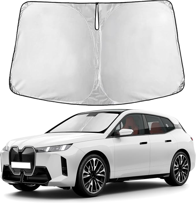 EcoNour Windshield Sunshade Compatible for BMW iX 2022-2024 2025 2026 | Sun Visor for Front Windshield & Window Sun Shade Cover, UV Heat Blocker & Protector, Car Accessories by EcoNour