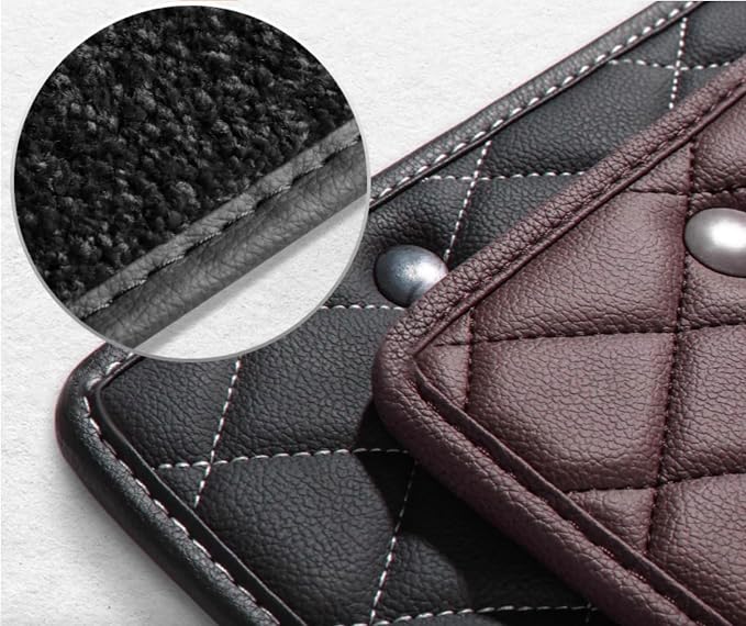 Compatible with Tesla Model Y Juniper Refresh 5 Seat 2026(Not fit Standard) Floor Mats Luxury Leather + Topper Carpet Floor Liners All-Weather (Black/Beige) - Image 5