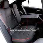 HKZ Customized Special seat Cover for Toyota Corolla (Black with Red Trim, 2014-2019 Corolla L LE LE Eco XLE Sedan) - Image 4
