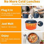 Electric Lunch Box, 32 oz Portable Food Warmer Heater, Lunch Warmer Portable for Work/Office/Car/Travel 12V/24V/110V 3-in-1, Warming Soup & Meal, Spill-Free, Men & Women's Gifts, Ocean Blue - Image 6