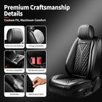 for Subaru Impreza 2012-2026 Car Seat Covers, Full Set, Black | Luxury Full Coverage Leather Seat Protectors, Waterproof Breathable, Non-Slip, Easy to Install, Airbag Compatible, All-Season - Image 7