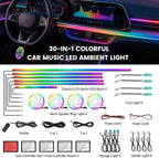 Dream Color Acrylic Interior Car Ambient Light Kit, Bphuny 30 in 1 593 LEDs Fiber Optic Multiple Modes Decoration Atmosphere Lights with Music Dynamic Rainbow Rhythm, RGB Neon Lights for All Cars - Image 8