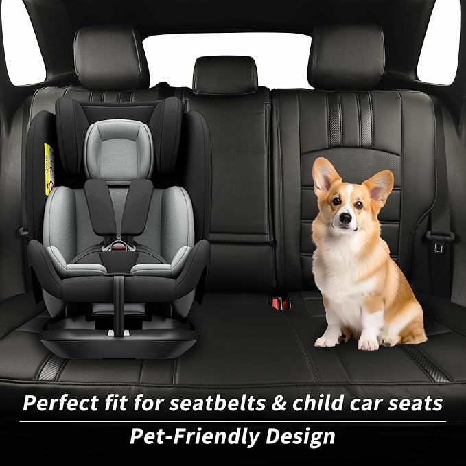 Faux Leather Seat Covers for 2022-2026 Toyota Corolla Cross,Non-Hybrid | Full Set Suv Seat Cushion for Corolla Cross L/XLE/LE,Luxury Waterproof Car Seat Protector,Factory Look,Black-Carbon - Image 2