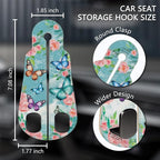 Blusabaca 2PCS Car Seat Headrest Hooks, Purses Bags Holder, Butterfly | PU Leather, Double Metal Back Storage Hangers for Grocery Bags Handbags Bottles Coats Phones, Car Accessories Organization - Image 5