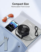 Edvision USB Desk Fan, 5 Inch Small Portable, 3 Speeds Powerful Wind Mini Personal Desktop Fan 360° Rotation Adjustable, Plug In USB Fan Quiet for Table Home Office Travel Car(Black) - Image 6