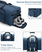 80L EXTRA LARGE Duffle Bag for Travel, 26" Foldable Travel Duffel Bag with Shoe Compartment for Men Women, Waterproof & Tear Resistant (Dark Blue, EXTRA LARGE, 80L) - Image 4