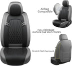 MINGBRON Leather Car Seat Covers,Car Seat Protector Waterproof,Seat Covers Full Set, Car Seat Protectors 5 Seats,Automotive Seat Covers Fit Most Cars Grey&Black - Image 6