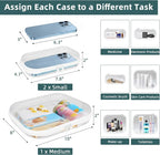 Clear Hard Shell Zipper Cases(3 Packs), Plastic Hard Sided Zippers Pouches Clear Hardshell Pencil Case For Storage, Diaper Bag Organizer Bliss Bins 2*Small/1*Medium - Image 3
