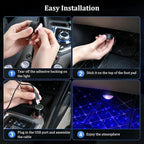 Car Interior LED Lights,4 in 1 RGB APP Control Automotive Under Dash Neon Ambient Lighting with USB Port,Music Sync Auto Footwell Lamp,Car Interior Atmosphere Light - Image 7