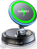 ANDERY Only for iPhone Magsafe Car Mount Charger, 15W Fast Wireless Charge | [78+LBS Strong Suction & 2400gf Magnetic] 360° Adjustable Car Mount Phone Holder, Car Interior Accessory with Dashboard Pad by ANDERY