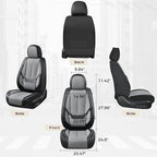 Coverado Seat Covers, Car Seat Covers Front Seats, Car Seat Cover, Car Seat Protector Waterproof, Car Seat Cushion Leather, Seat Covers Carseat Cover Universal Fit for Most Cars Black-Gray - Image 5