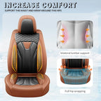 Fit Venza Premium Leather Car Seat Covers for Toyota Venza 2009-2025 2026 - Waterproof，Breathable，All-Weather Seat Cushion Protecto & Airbag Compatible, Full Set Brown&Black - Image 7