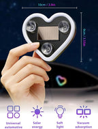 Car LED Ambient Light - Solar-Powered Heart-Shaped LED Neon Light, Wiring Free, Switchable Modes, Romantic Mood Decoration, Interior Atmosphere Lamps for Car (MHD - Pink+Ice Blue) - Image 6