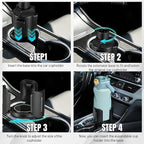 Car Cup Holder Expander, Auto Cup Organizer Expander Holder, Auto Insert Cup Holders with Adjustable Base, Automatic Car Cup Holder Expander Holds Large Water Bottles for Most Coffee Mugs - Image 3