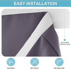 RYB HOME Blackout Door Window Curtains for Kitchen Back/Front Frchen Door | Self Adhesive, Privacy Glass Window Curtain, Half curtains for Windows, Renter Friendly, W26 x L40, Grayish Purple, 1 Panel - Image 2