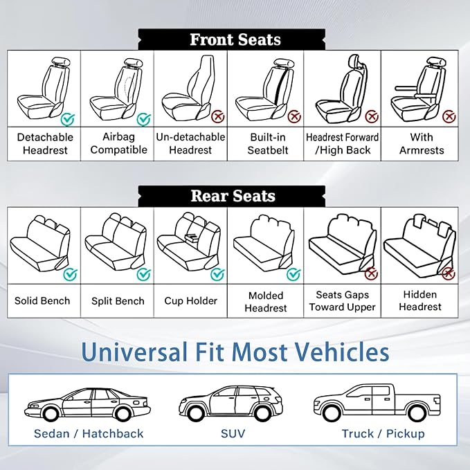 WELLDO Car Seat Cover, 2 Seats, Brown | Waterproof, Scratch-Resistant, Breathable & Easy to Clean, Universal Fit for SUV Sedan Truck, Full Set - Image 4