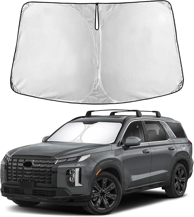 EcoNour Windshield Sunshade Compatible for Hyundai Palisade 2020-2025 2026 | Sun Visor for Front Windshield & Window Sun Shade Cover, UV Heat Blocker & Protector, Car Accessories by EcoNour