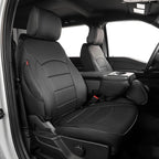 EKR F150 Seat Covers for (SuperCab) Ford F-150 STX 2024-2026 & F150 XL/XLT 2021-2026 & Lariat 2021-2022 Full Set,(2 Door,Rear W/NO Armrest),Heavy Duty for Work Trucks-Faux Leather(Black) by EKR