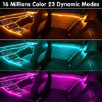Interior Car LED Strip Lights Car Accessories APP Control with Remote 5 in 1 Music Sync Color Change RGB Ambient Lighting Kit with 275 inches Fiber Optic USB Charger Light Strips Decorations - Image 3