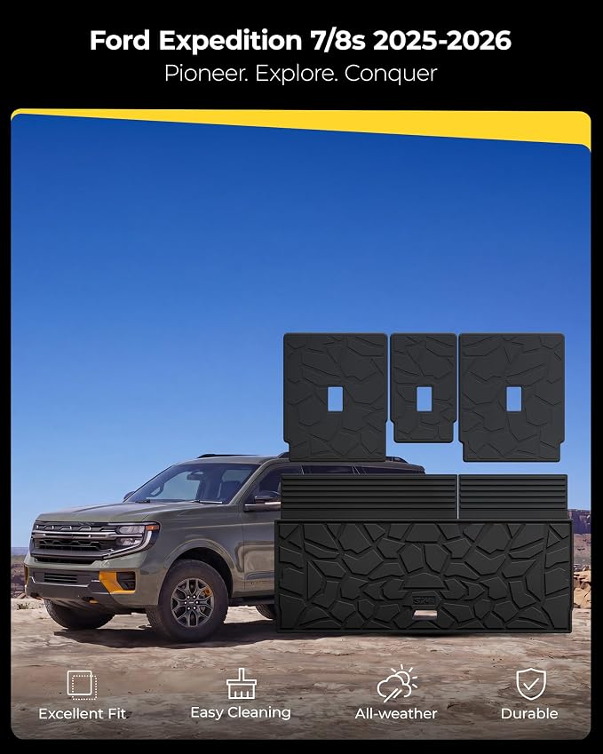 3W Cargo Liner & Backrest Mat for 7&8 Seats 2025-2026 Ford Expedition Standard - Image 2