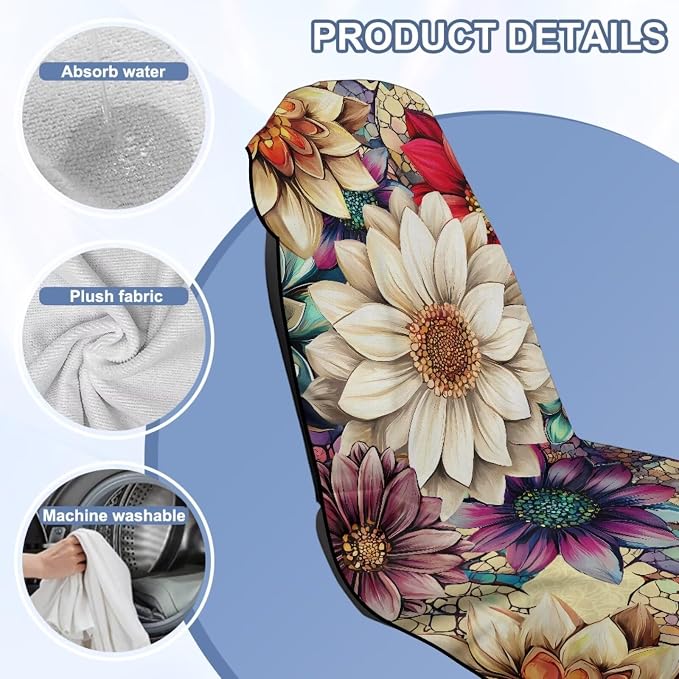 Boho Mandala Flower Car Seat Cover Towel After Gym with Storage Bag Sweat Auto Front Seat Cover Protector Mandala Lotus Car Interior Accessories for Women Men Beach Towel Yoga Towels - Image 6